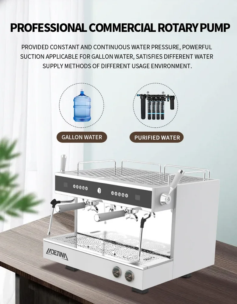 Coffee Machine for Cafe, Restaurant High Quality 3000W Double Boiler Semi Automatic GN256TB 6