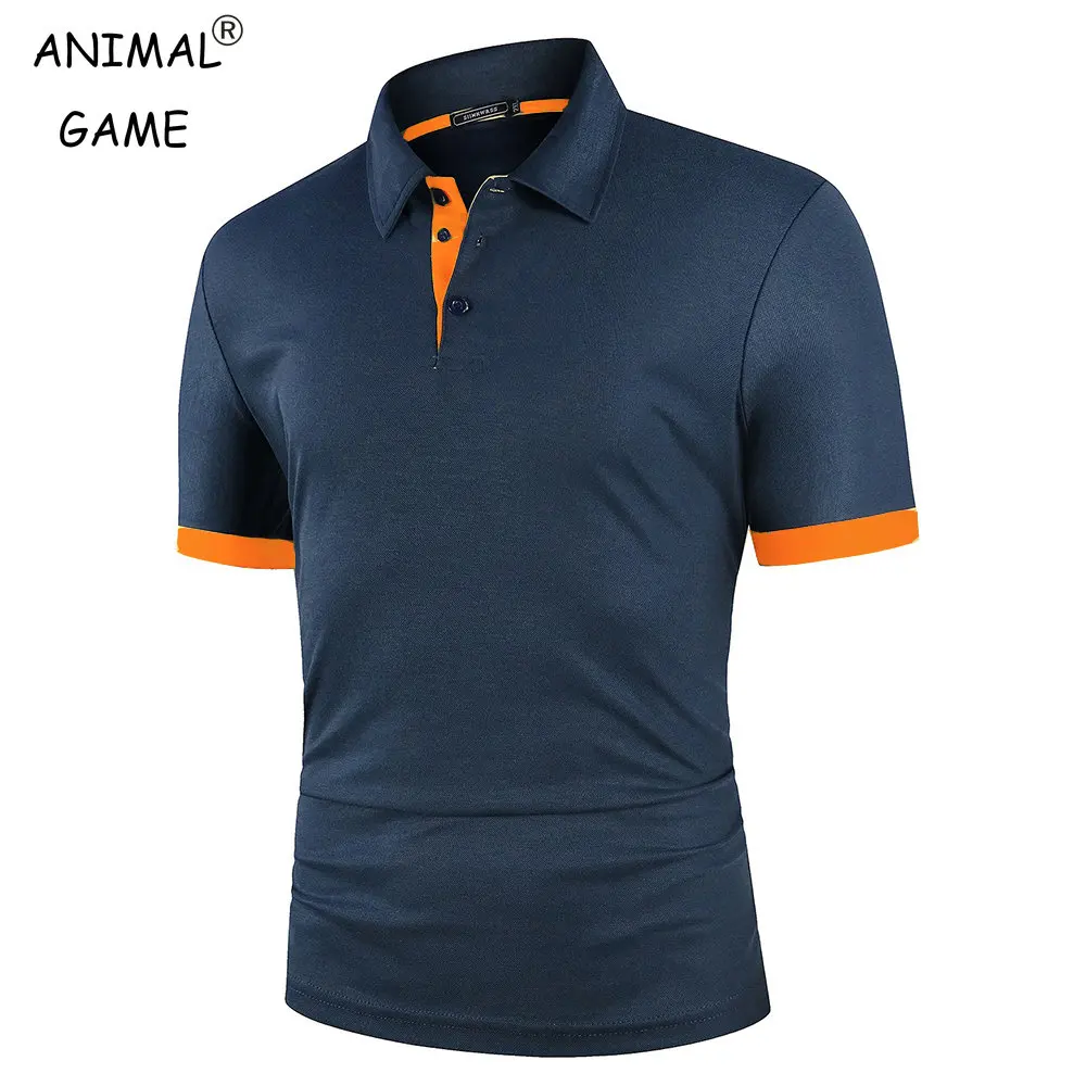 

Summer Korean Short Sleeve Anti-wrinkle Polo Shirt Casual Contrast Color Polo Streetwear Fashion Men Collar Breathable Top 5XL