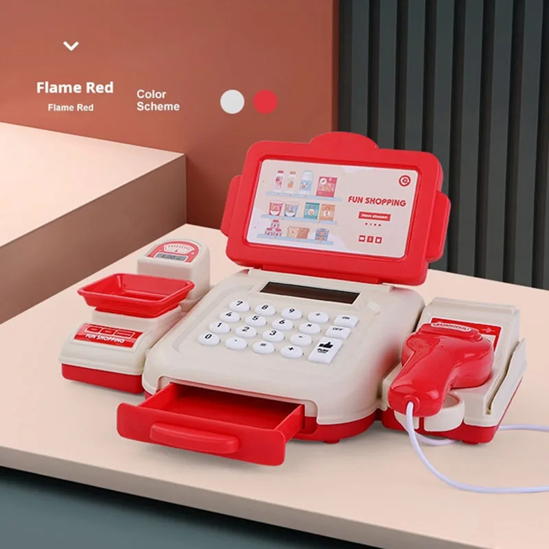 New Children's Supermarket Cash Register Calculator Scan Shopping Card Cash Register Play Every Family Toys Boys Girls Gifts