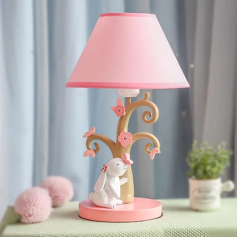 Cute Children's Room Princess Room Table Lamps Rabbit Light LED Creative Romantic Warm Girl Bedroom Bedside Reading Table Lights 5