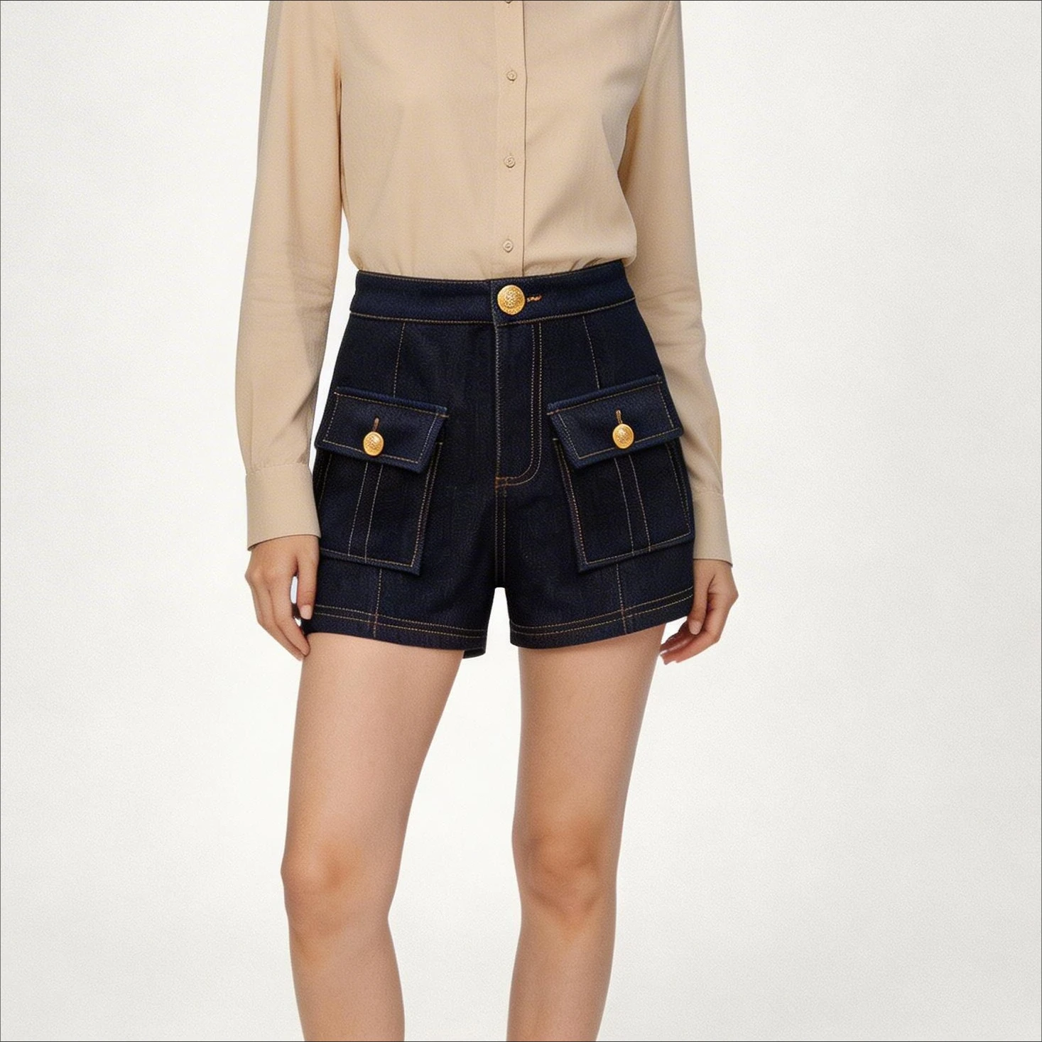 Y2k 2000s High Waist Denim Shorts For Women 2026 Spring And Summer New Fashion Hip-Hop Gothic Dark Blue Casual Slim Shorts