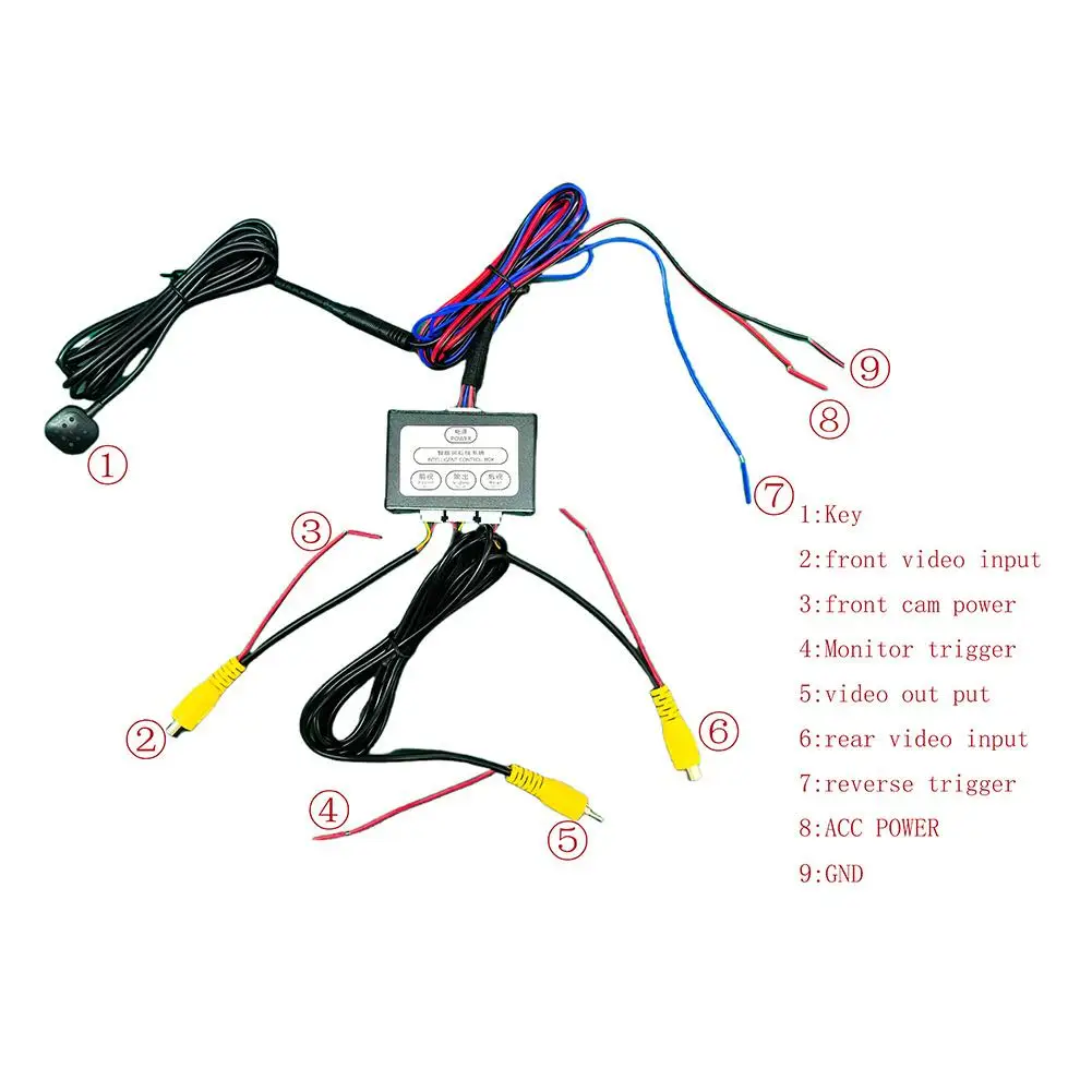 Car Reversing Camera Right-View Blind Zone System Intelligent Switching Front View Rear View Two-Way Control Box