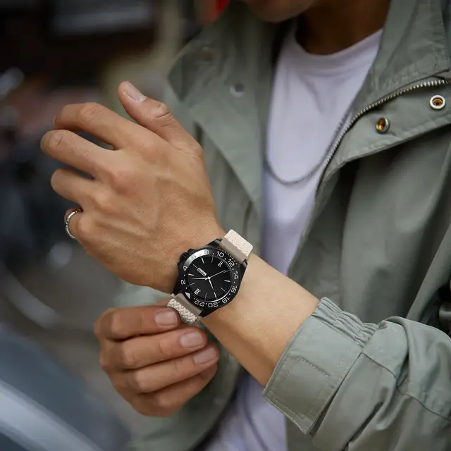 Cinturino Orologio In Nylon Regolabile - Con Chiusura A Strappo E Sgancio Rapido - Unisex - Foto 6