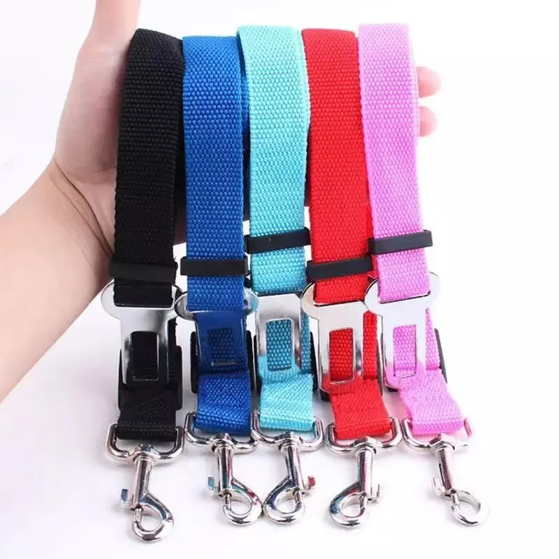 Dog Seat Belt Safety Protector Travel Accessories Leash Collar Breakaway Solid Car Harness For Pets