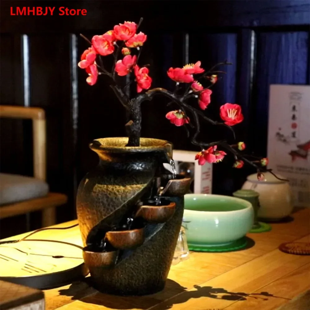 

LMHBJY Creative Vase Home Decoration Light Luxury Flowing Water Vase Resin Crafts