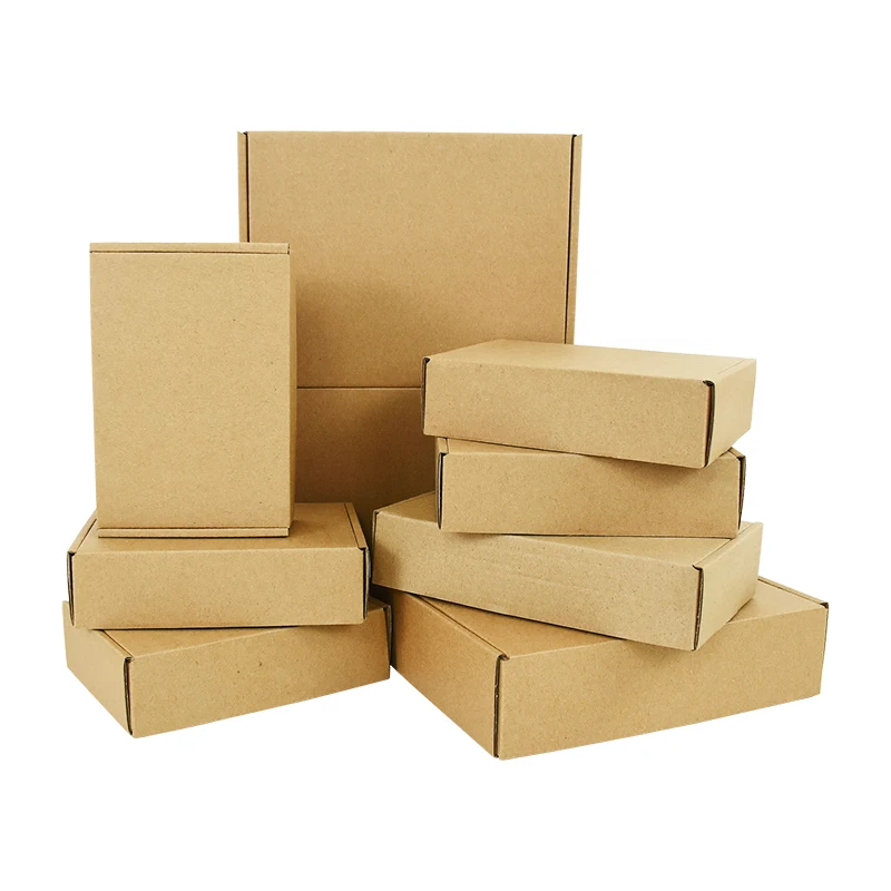 

5pcs Brown Paper Boxes with Lids DIY Birthday Christmas Gift Packaging Box Bridal Shower Wedding Party Favors Box Easy Assemble