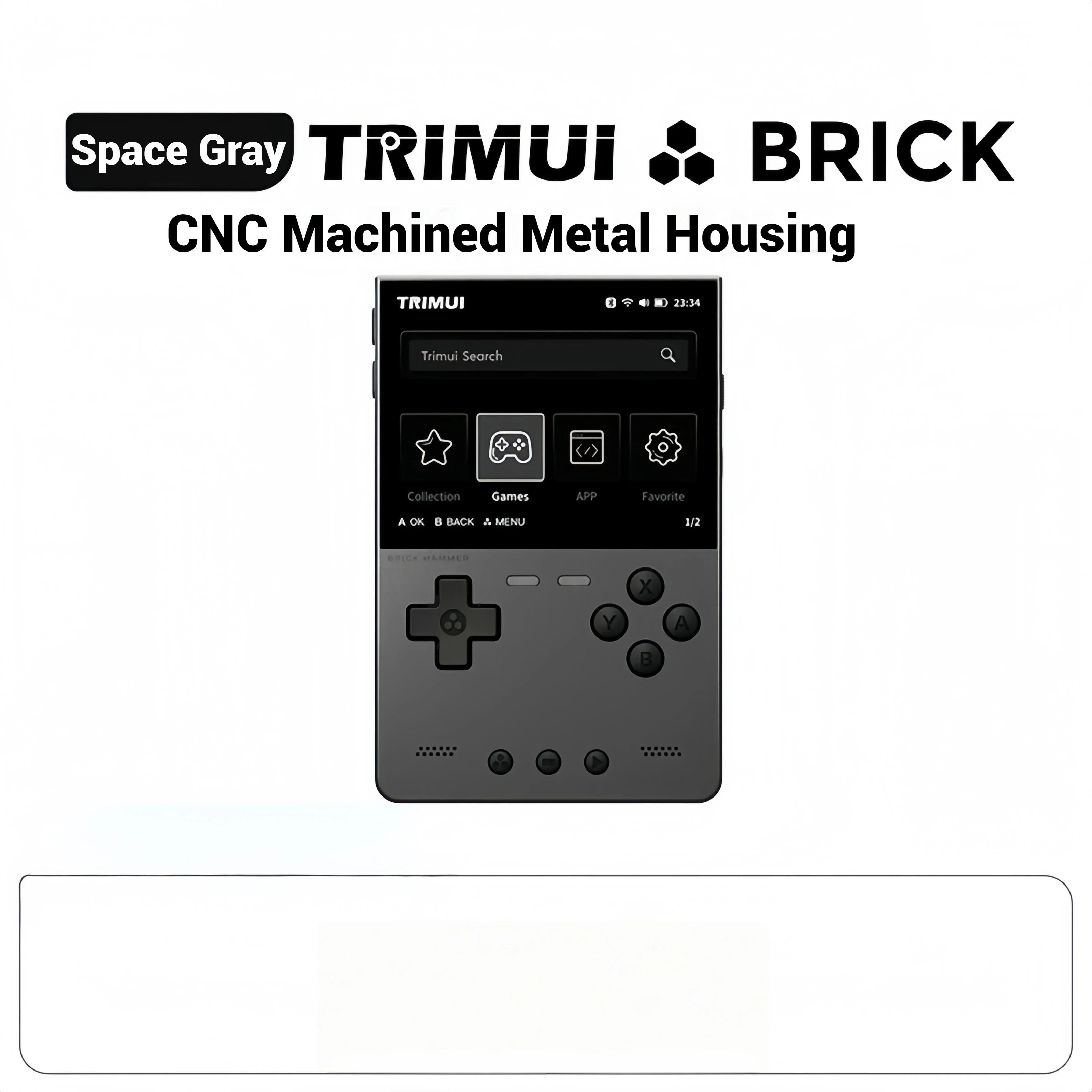 TRIMUI Brick Hammer Tüm Metal CNC El Tipi Oyun Konsolu Retro Video Oyun 3.2 inç IPS Ekran Linux Sistemli Taşınabilir Cihaz