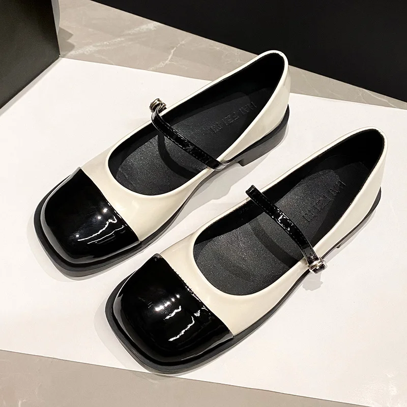 

Shallow Mouth Low Heel Color Matching Mary Jane Shoes Walking Comfortable Non-Slip Breathable Summer Sweet Beauty Shoes