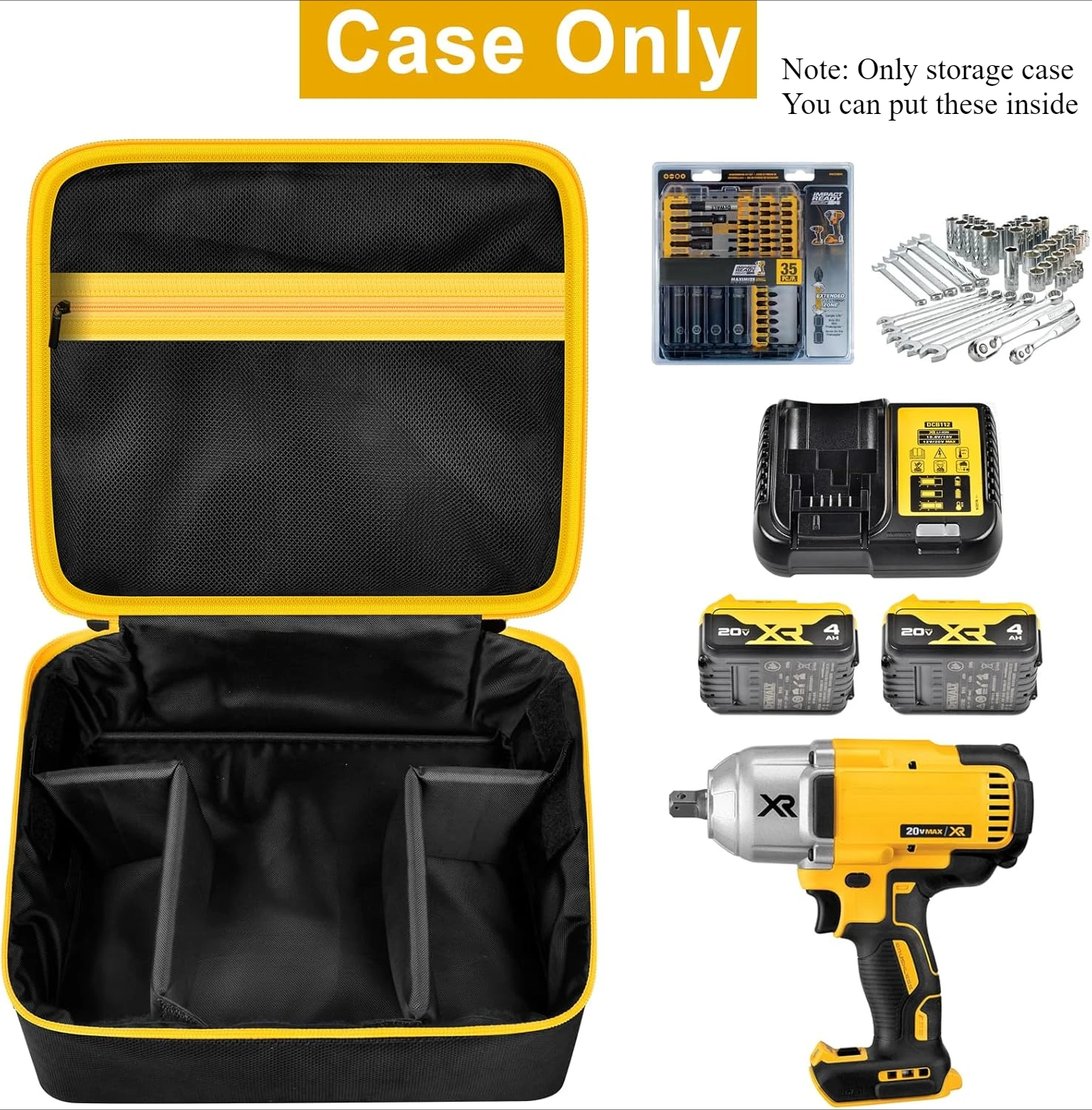 (케이스만 해당) DEWALT 20V MAX XR DCF900P1 DCF900B DCF891B DCF961B DCF899B 무선 임팩트와 호환되는 임팩트 드라이버 가방 케이스