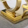 Modern Marble Coffee Table, Rectangular White and Gold Marble Tea Table for Living Room (Gold) 4