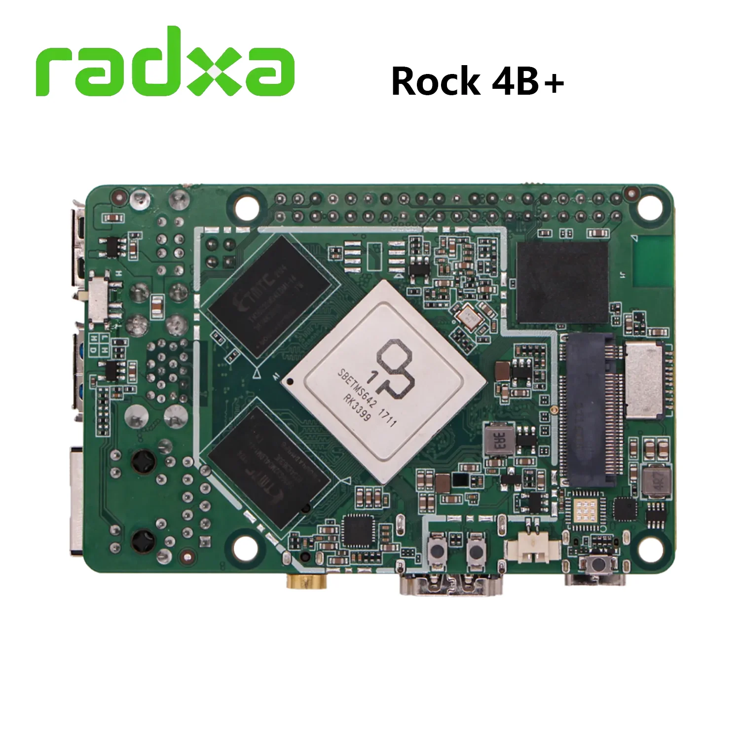 Radxa ROCK 4B+ (4B Plus) Rockchip OP1 An Upgraded ROCK 4A+ SBC with WiFi5 & BT5 and PoE Support