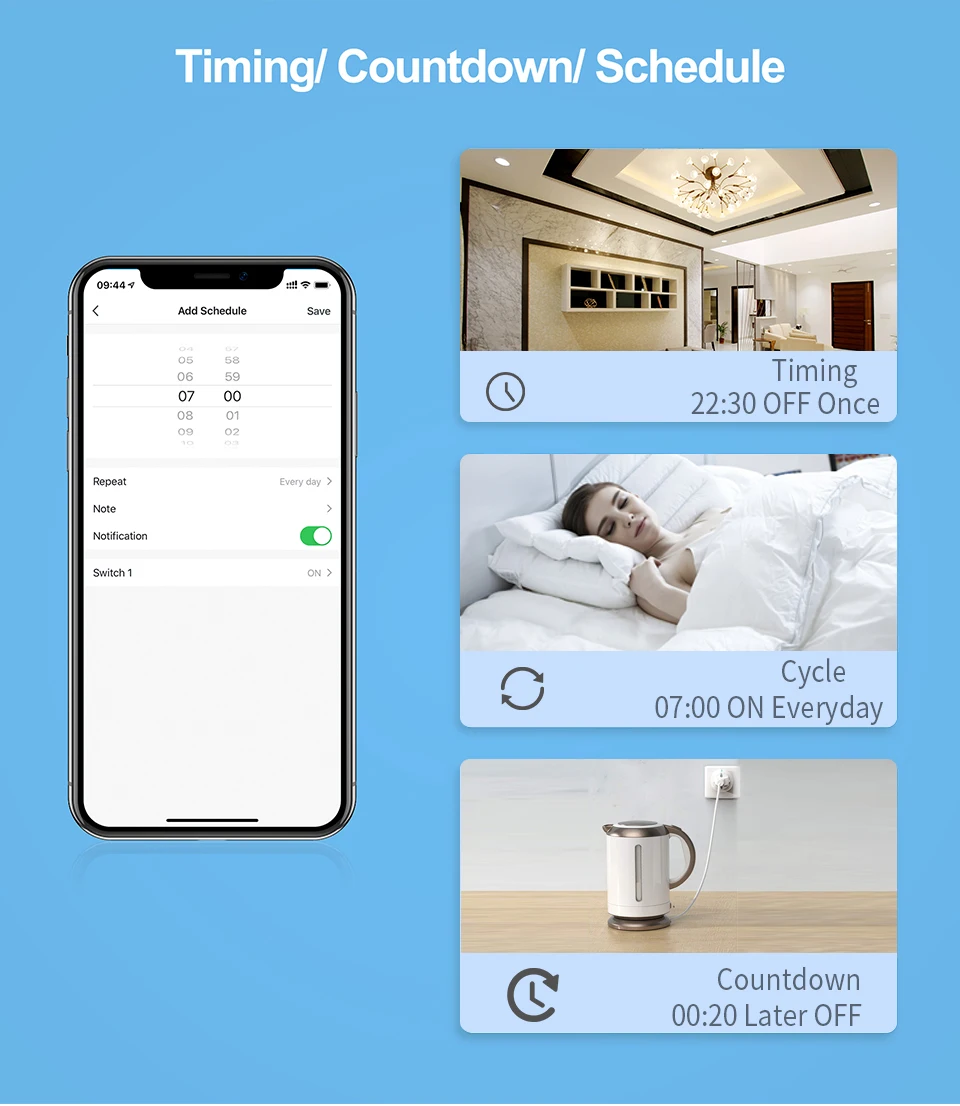 Improvement, Interruptor, Tuya Smart Life, Controle Remoto, Interruptores de Parede, 16A