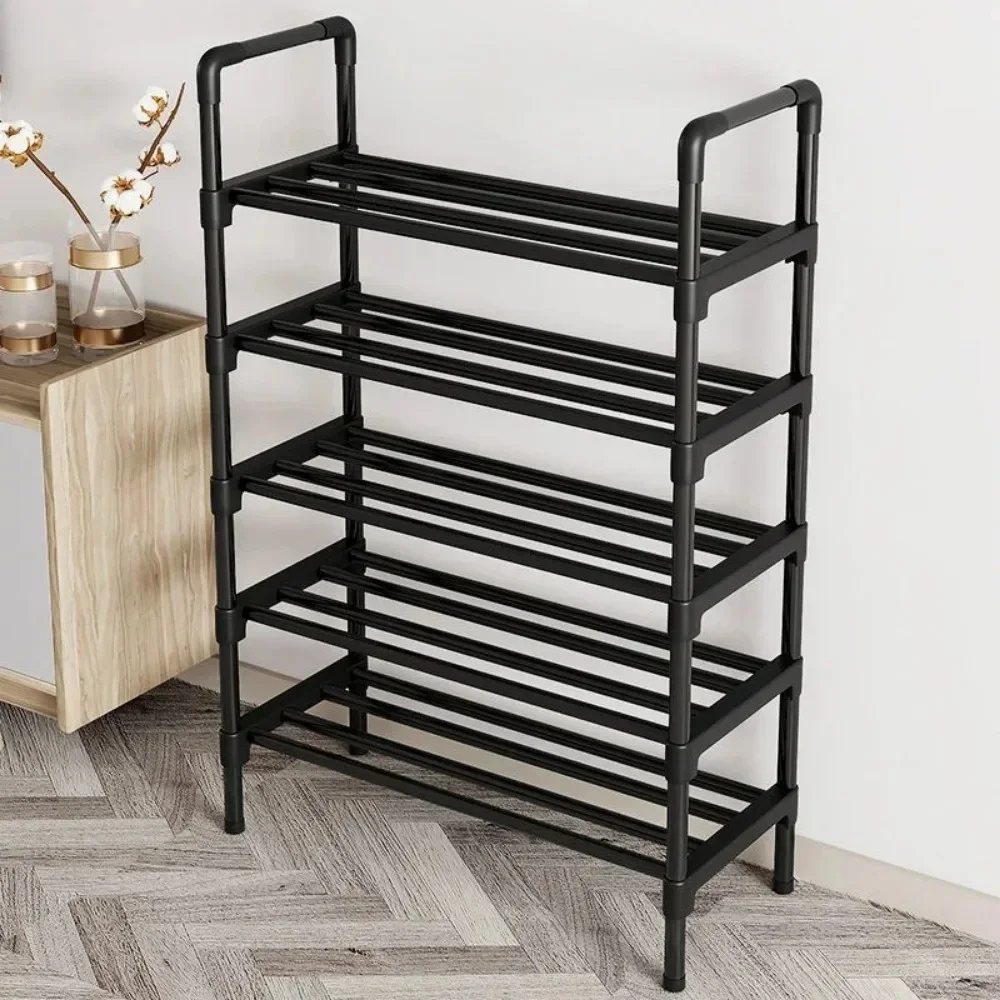 Metal Shoe Rack Living Room Space Saving Shoes Shelf Simple Multi-layer Shoe Storage Shelves Easy Assemble Long Boots Organizer