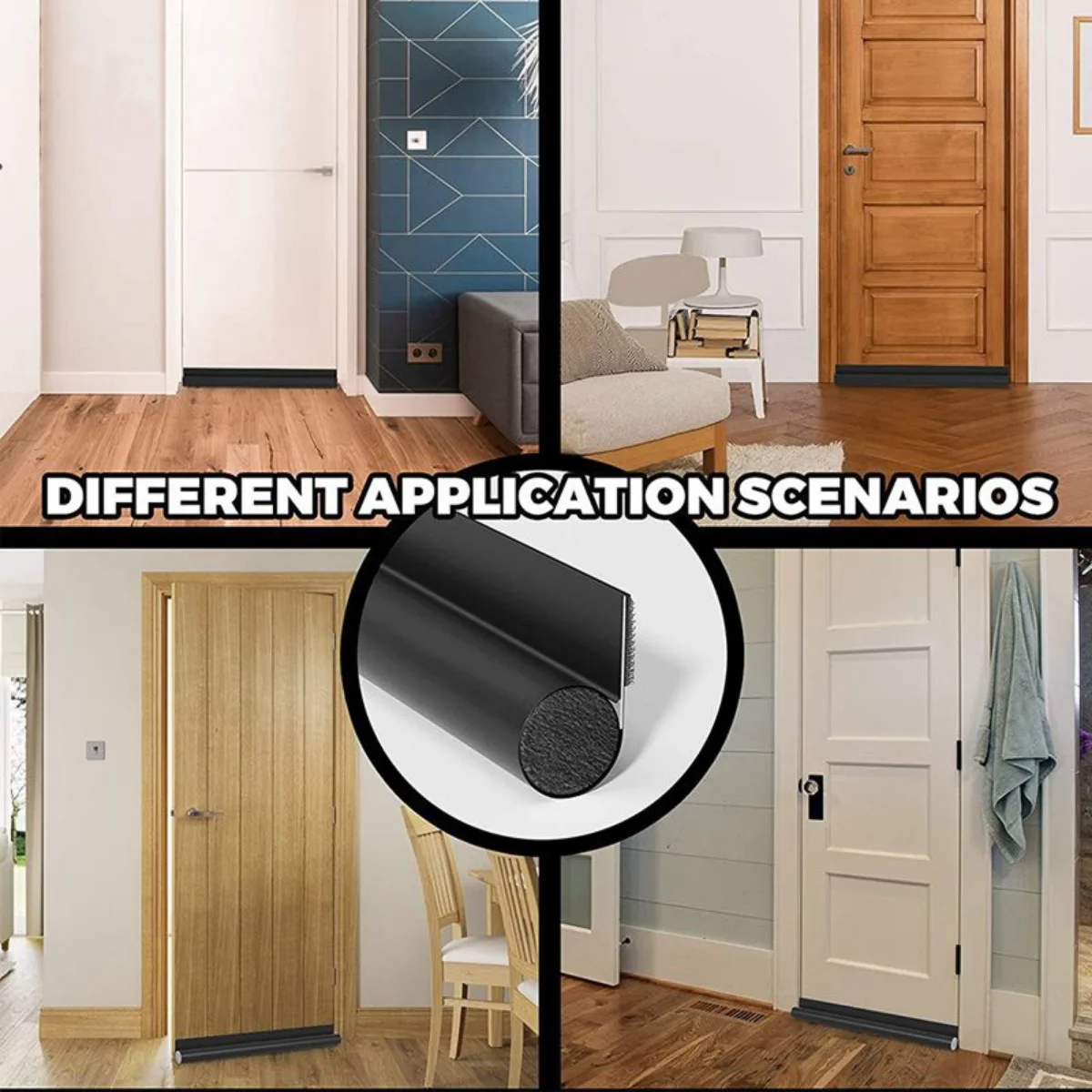 DIY Single Side Door Seam Draft Stopper Adjustable Wear-resistant Leather Door Seal Strip door seal strip door draft stopper rubber door weatherstripping door weatherstripping