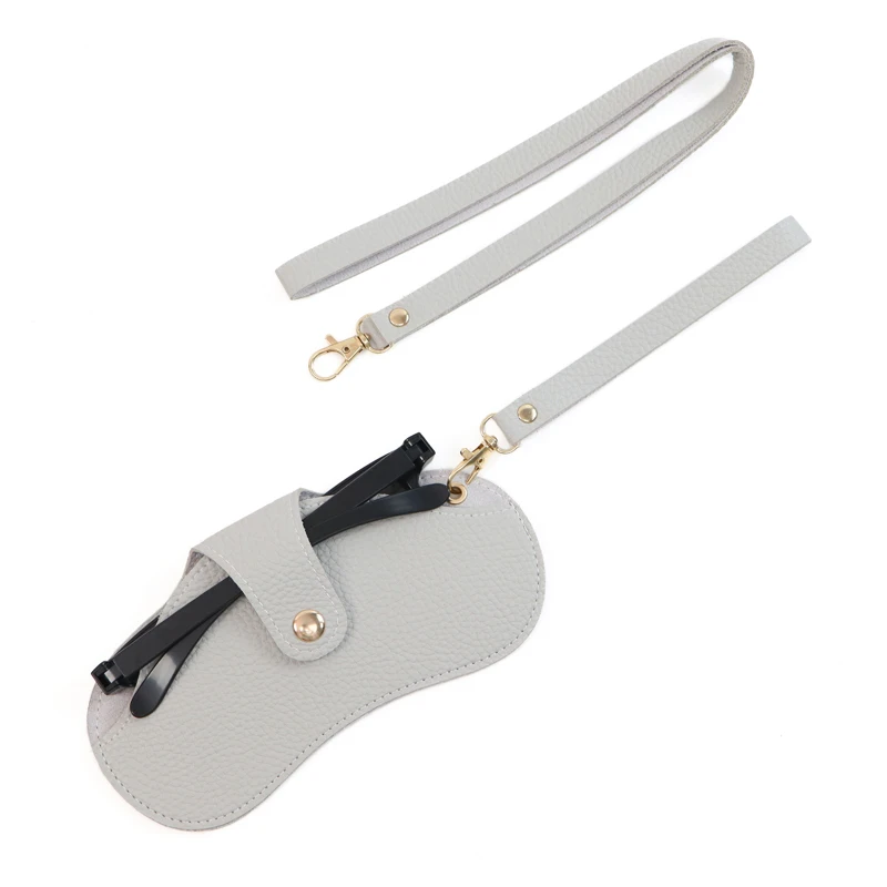 Chic Leather Soft Glasses Case - Fashionable Portable Eyewear Accessory