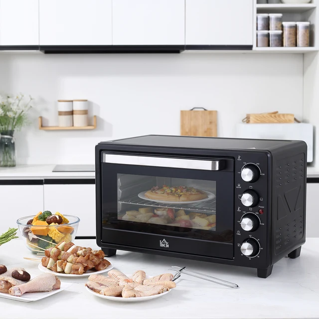 Mini four électrique, 32L, 1600W, 52,2x38,1x33,5 cm, noir, salle de bain, MCOM 1