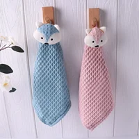 Cartoon Fox Baby Hand Towel Soft Cotton Kids Bath Wipe Hanging Towels For Baby Girl Boy Infant Children Bathroom Towel 6