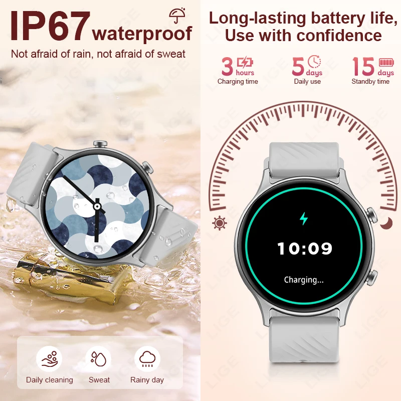 2024 Smart Watch Sports Fitness Tracker Women AI Voice Assistant Calculate Men Waterproof SmartWatch For Android ios Bracelet