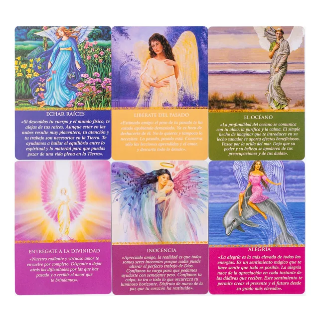 Guide quotidien des vos anges Oracle 44 cartes Deck 10.4*7.4 cm Version espagnole destin Divination Tarot jeu de société 4