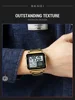 SKMEI 2033 Metal Waterproof LED Luminous Casual Square Clock Style Digital Watch reloj hombre Rectangle Men's Electronic watches 2