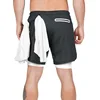 New 2 in 1 Compression Shorts for Men Gym Workout Running Shorts with Phone Pockets Athletic Quick Dry Activewear