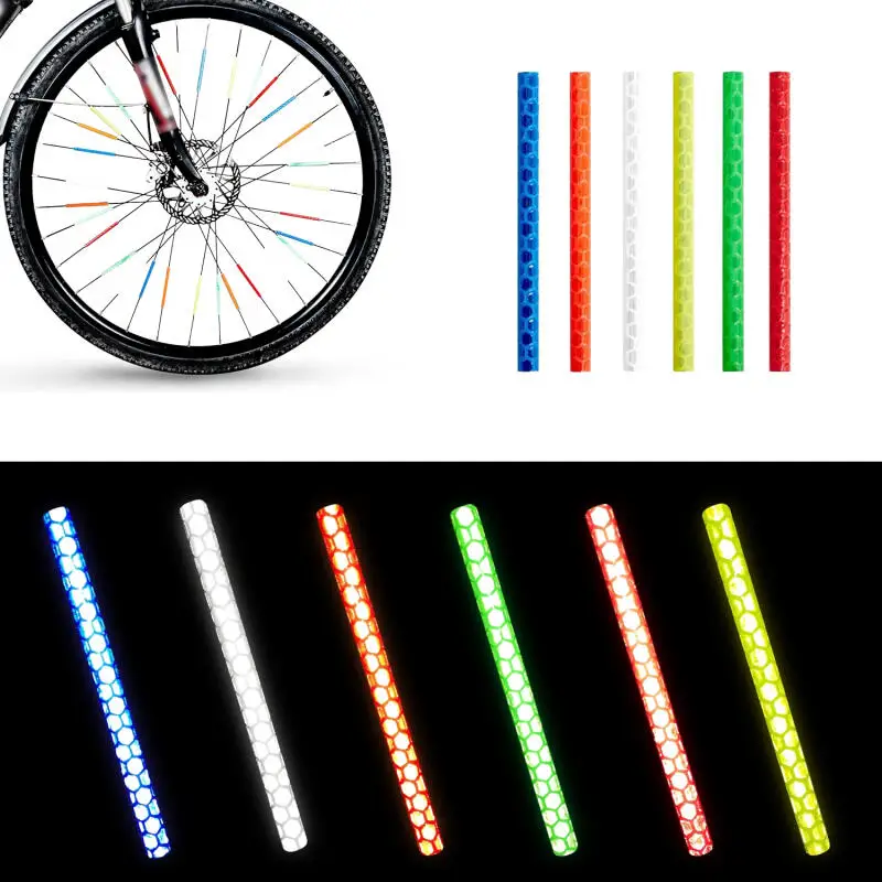 12 ~ 72 stücke Fahrrad Rad Speichen Reflektierende Aufkleber Bunte Rohr Warnung Sicherheit Licht DIY Reflektor Reflektierende Sicherheit Kit