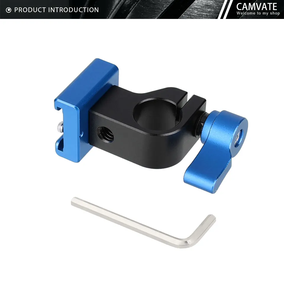 Standard 15mm Side Single Rod Holder With Cold Shoe Mount Adapter For Monior/Cam