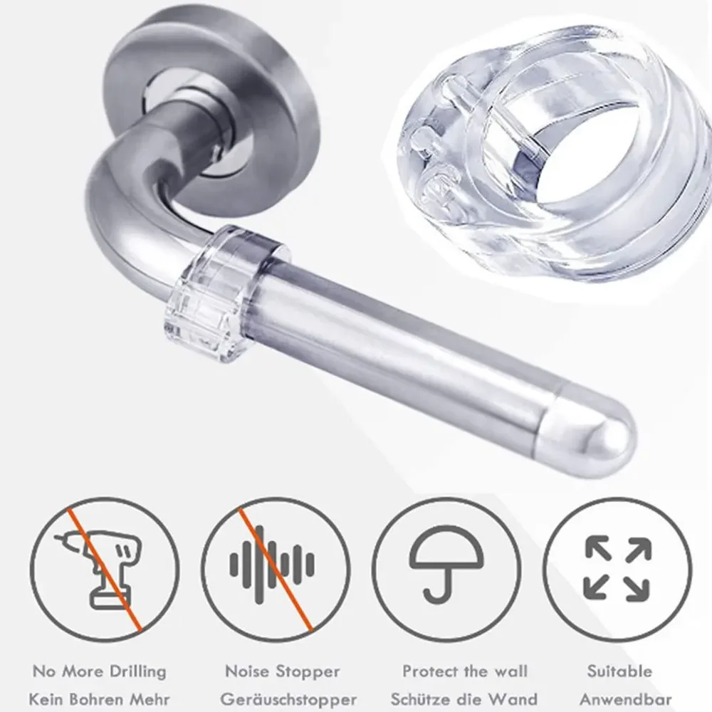 Transparent Door Handle Bumper Door Knob Protector Cover For Wall Protection Anti-Collision