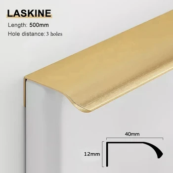 ทองสีดําซ่อนจับยาวตู้ครัวดึงลิ้นชักอลูมิเนียมเฟอร์นิเจอร์จับตู้ดึงตู้เสื้อผ้าดึง 24