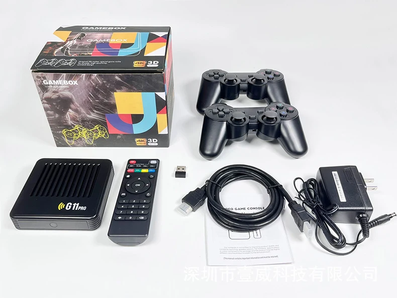 G11 Pro Game Box 4K HD TV Game Stick Consola de videojuegos con 30000-60000 juegos retro Reproductor de juegos portátil con control remoto