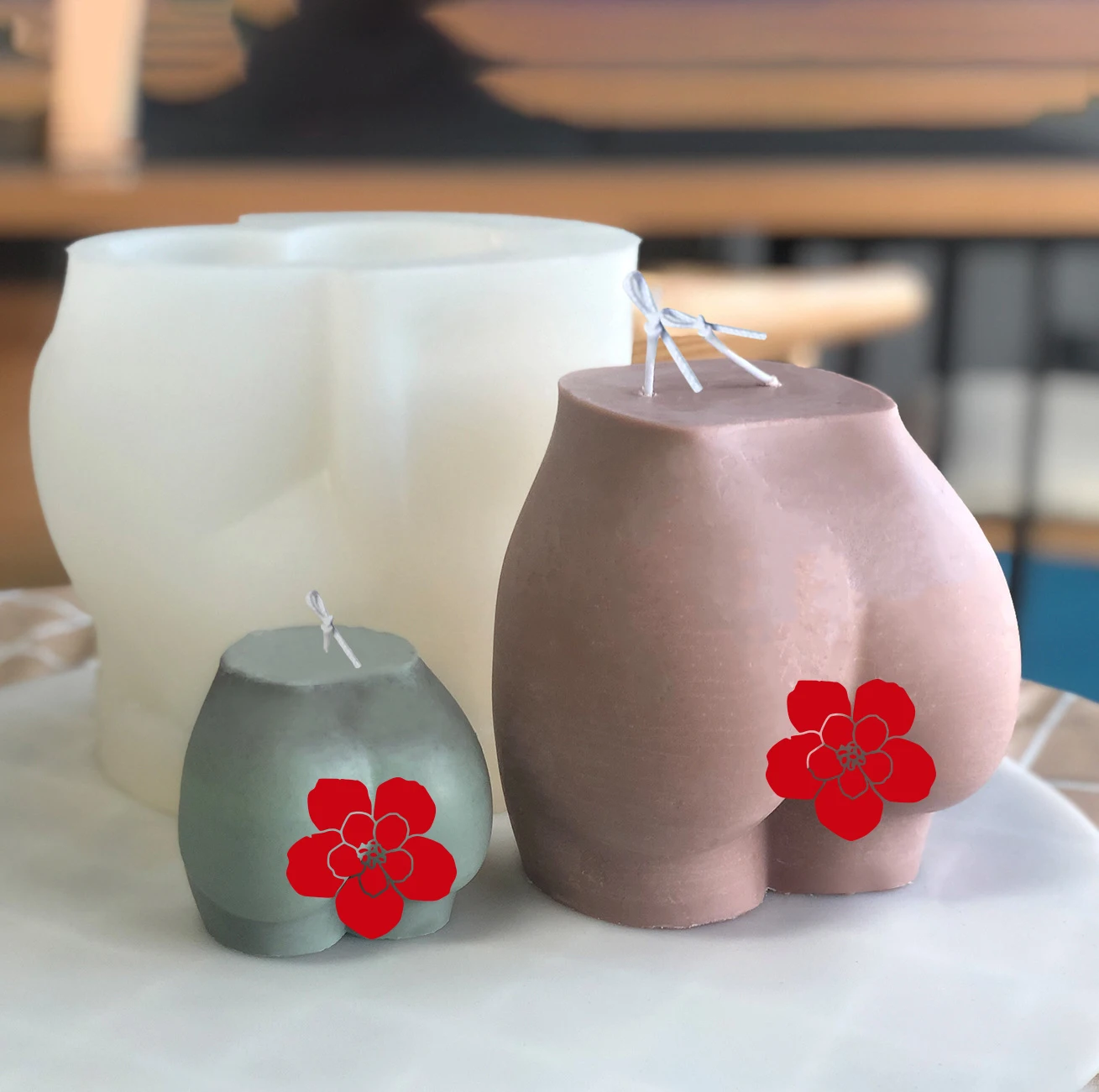 Big Butt Silicone Candle Mold Artistic human body resin epoxy molds