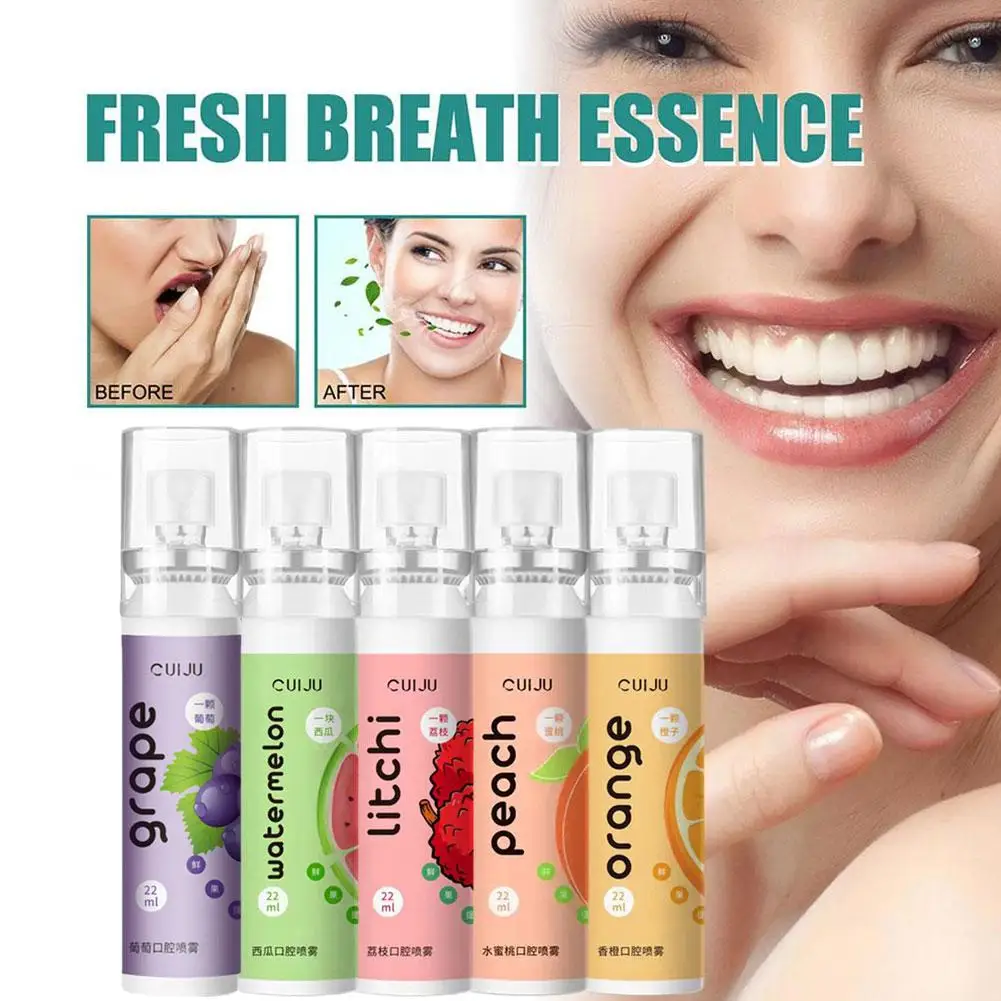 20ML Breath Freshener Spray Lemon Grape Mint Flavor Artifact Female Male Portable Breath Kissing Mouth Spray Cleaning Spray