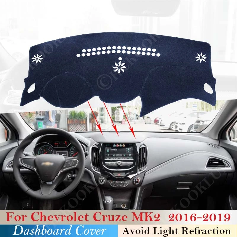 

Полиэстер для Chevrolet Cruze MK2 2016 2017 2018 2019 Автомобильная приборная панель коврик от Солнца Анти-УФ Защитная панель для приборной панели