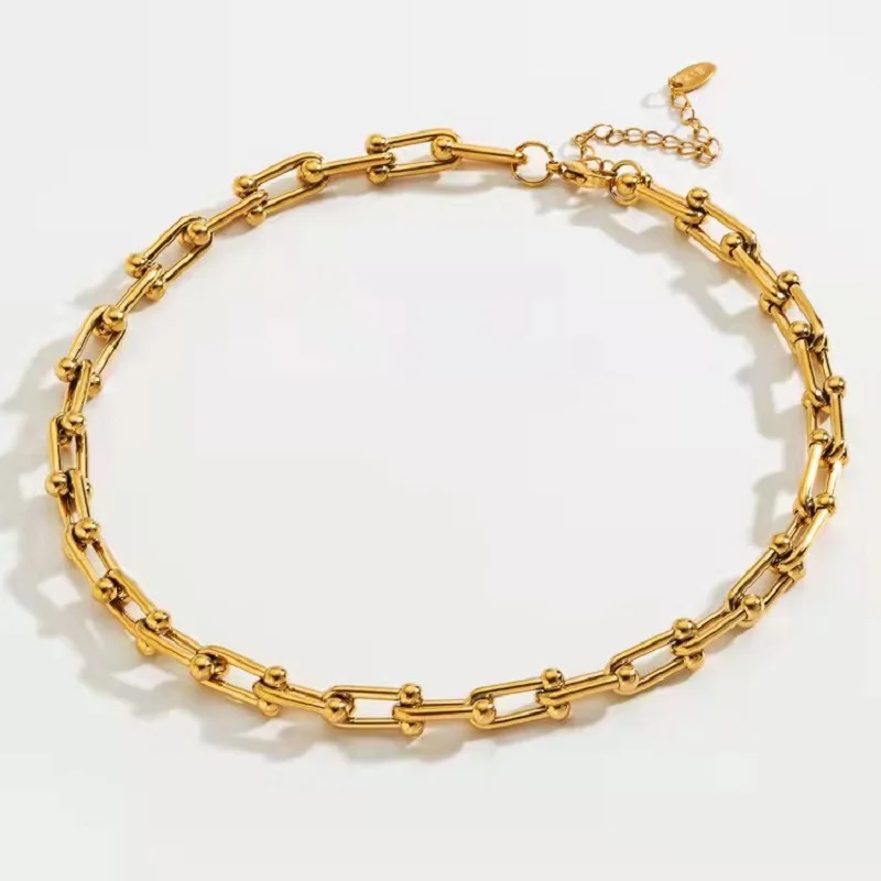 

New Fashion Gold Plated Stainless Steel Women Girls Charm Necklaces Classic Unique Wedding Party Jewelry Gift