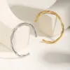 Prjewel Wear-resistant Stainless Steel Bracelet For Women Gold Color Waterproof Bamboo Knot Open Bracelet For Girls Party Gifts 5