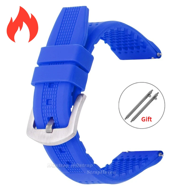 Breathable Silicone Quick Release Watch Strap - Soft Rubber Wristband Accessories