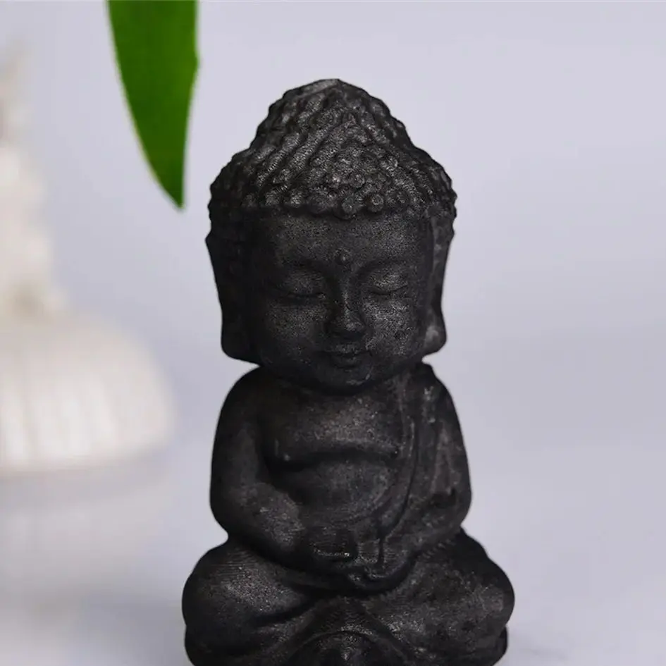 

1pc Natural Black Shungite Buddha Statue Energy Quartz Reiki Stones For Crystals Healing Fengshui Meditation Home Decor
