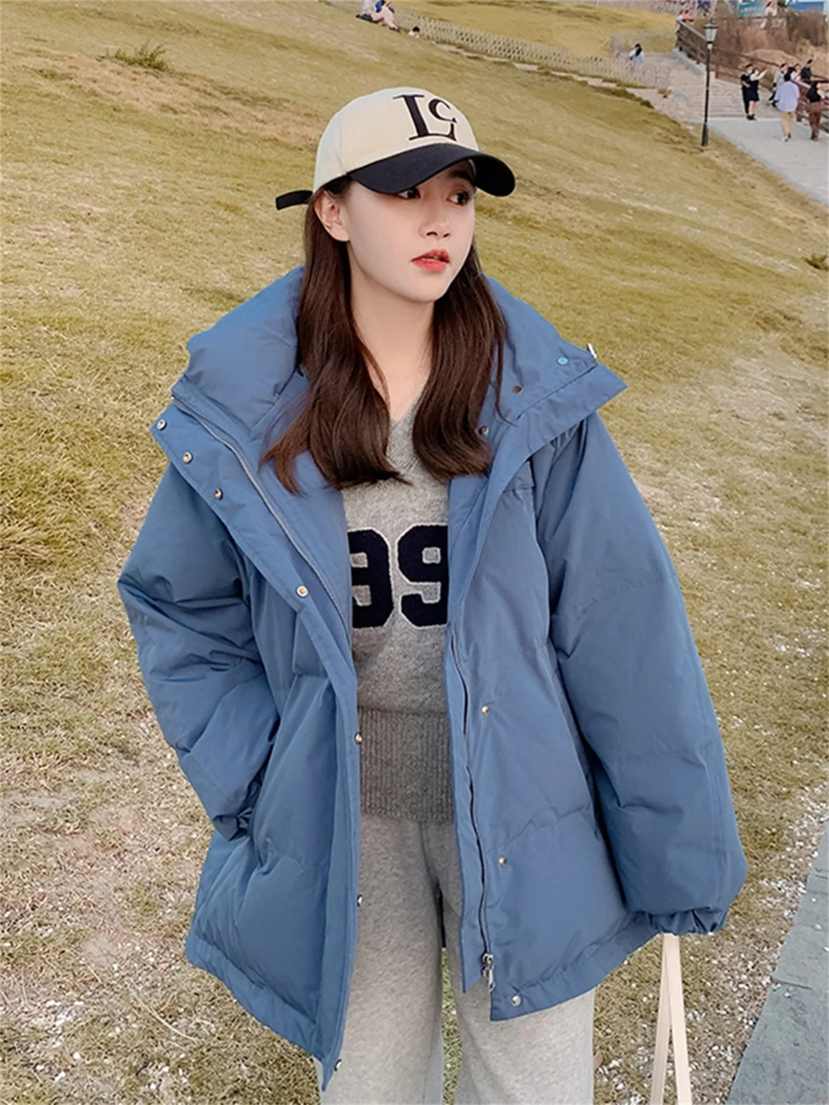 Loose and Thickened Down Cotton Coat For Small Women in 2022 Winter New Korean Cotton Clothes Trend