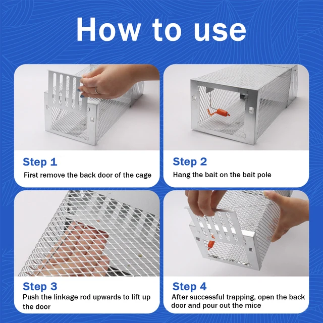 Egerek Rágcsáló Patkány Fogó Rozsdamentes Acél Csapda Nem Mérgező Háztartási Egér Pusztító Élő Egércsapda Otthon - Image 5