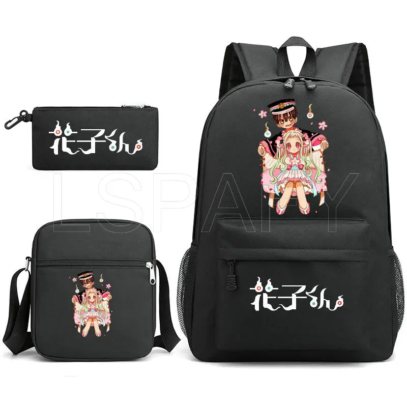 Toilet-Bound Hanako Fashion 3 Pieces/Set School Bag Large Capacity Leisure Backpack Children Pencil Box Anime Backpack