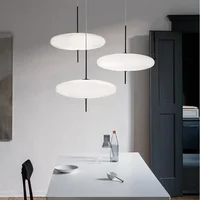 Modern Simple Astep Pendant Light Restaurant Living Lamp Bedroom Study Bar LED Lamp Black And White UFO Chandelier 1