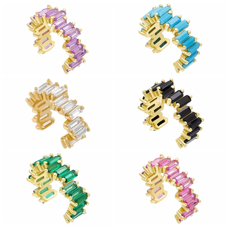 Set Di 3 Orecchini A Polsino Non Forati – Placcati Oro 14K Con Zirconia, Ipoallergenici, Regolabili, Per Donna, Gioielli Finti Alla Moda - 4
