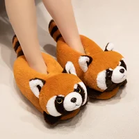 Cute Red Panda Fox Shoes Women Men Winter Slippers Warm Plush Soft Sole Girls Indoor Home Floor Slipper Women Cartoon Footwear - Image 3