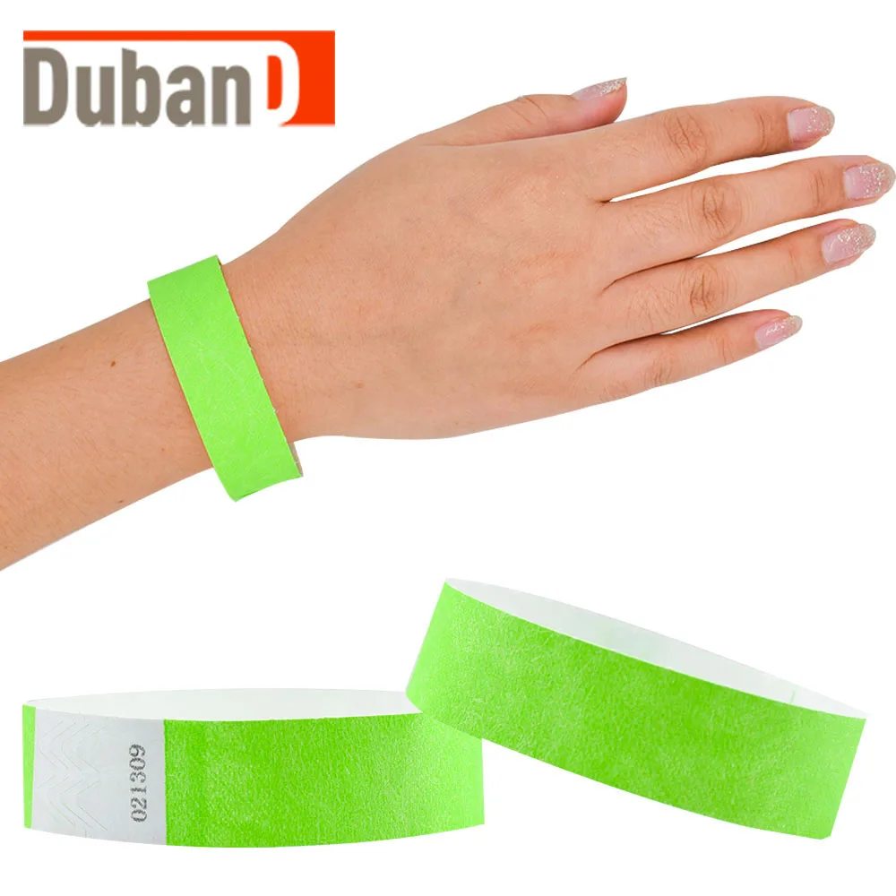 50-400pcs Disposable bracelet wrist strap tyvek customized copywriting logo holiday activities