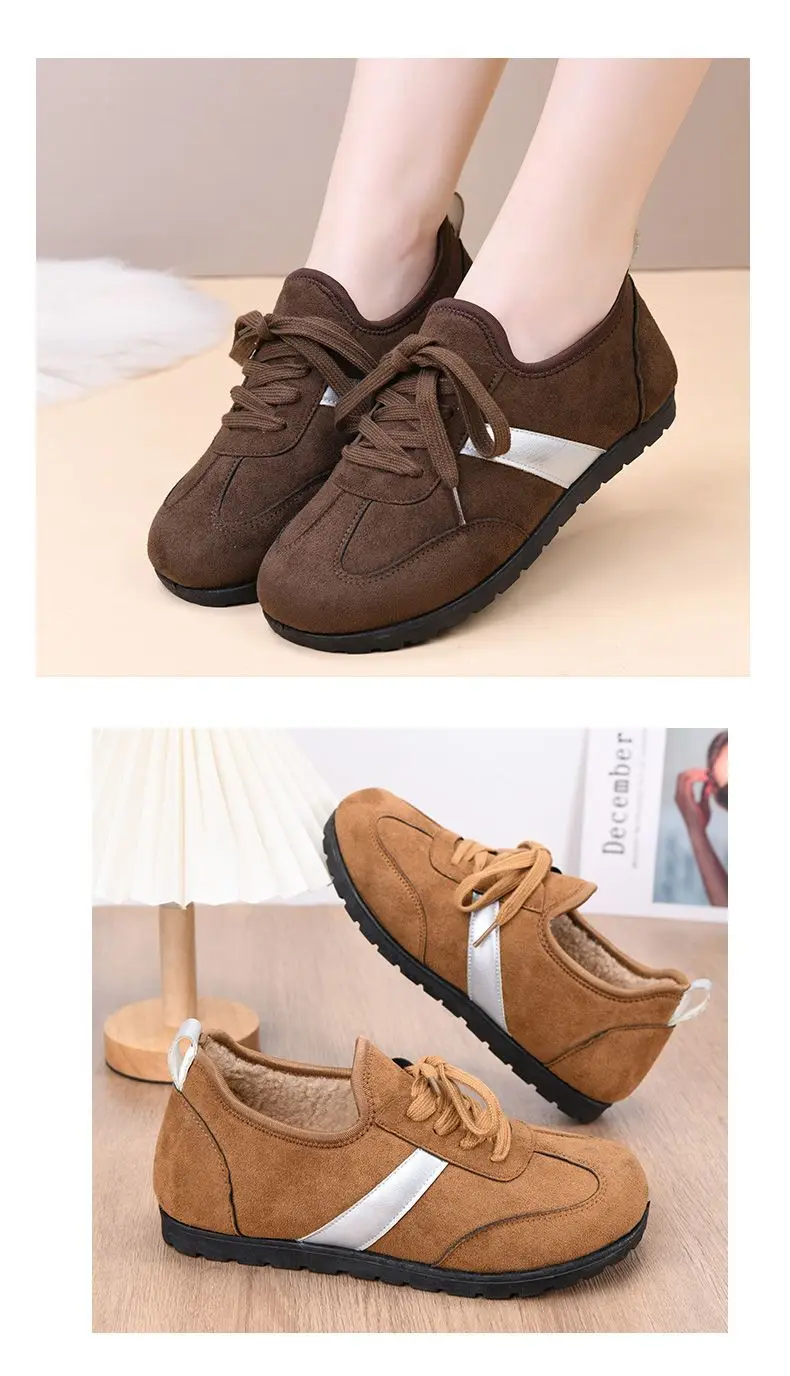 Full Wrap Fuzzy Baumwolle Hausschuhe Frau Lace Up Slip auf Stiefeletten Damen High Top Schuhe Faule Weibliche Outdoor Warme Plüsch Turnschuhe – Detail 18