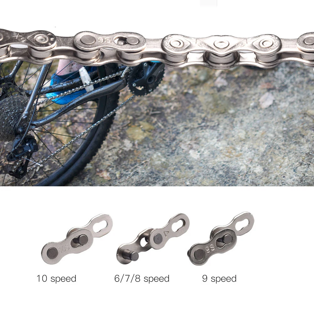 5 Pairs Bicycle Chain Link Connector Joints Magic Buttons Cycling Speed Quick Master Links for Mountain Bike 10/9/8/7/6 Speed