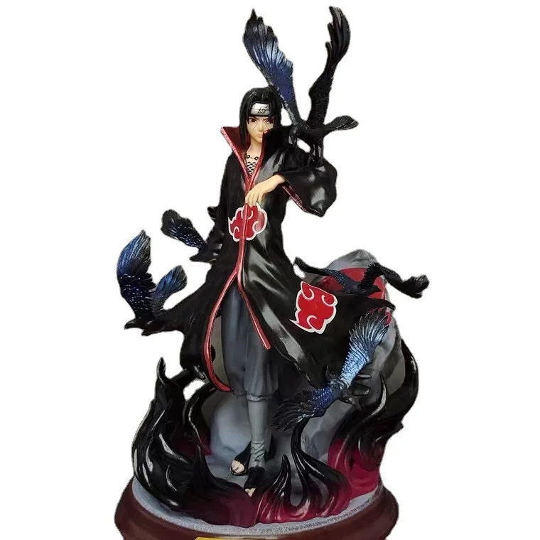 27Cm Naruto Anime Action Figure Uchiha Itachi Statua In Pvc Shippuden Uchiha Itachi E Crow Collection Model Toy