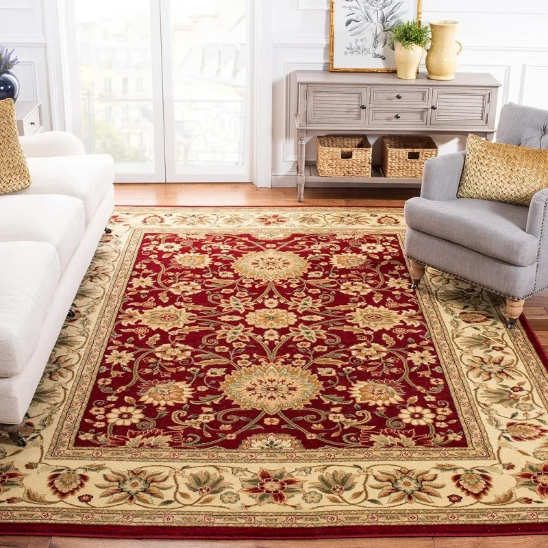 

SAFAVIEH Lyndhurst Collection Area Rug - 9' x 12', Red & Ivory, Traditional Oriental Design, Non-Shedding & Easy Care, I