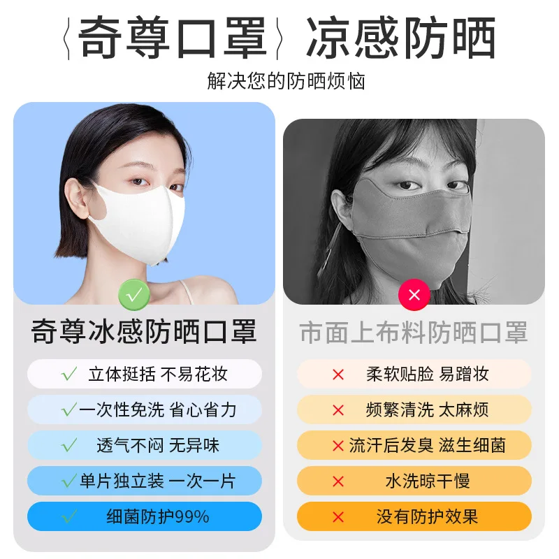 Cold sensitive face masks ice feel mask 3D Morandi color disposable independent packed 3 layer thin mascarillas Sunscreen маска 5