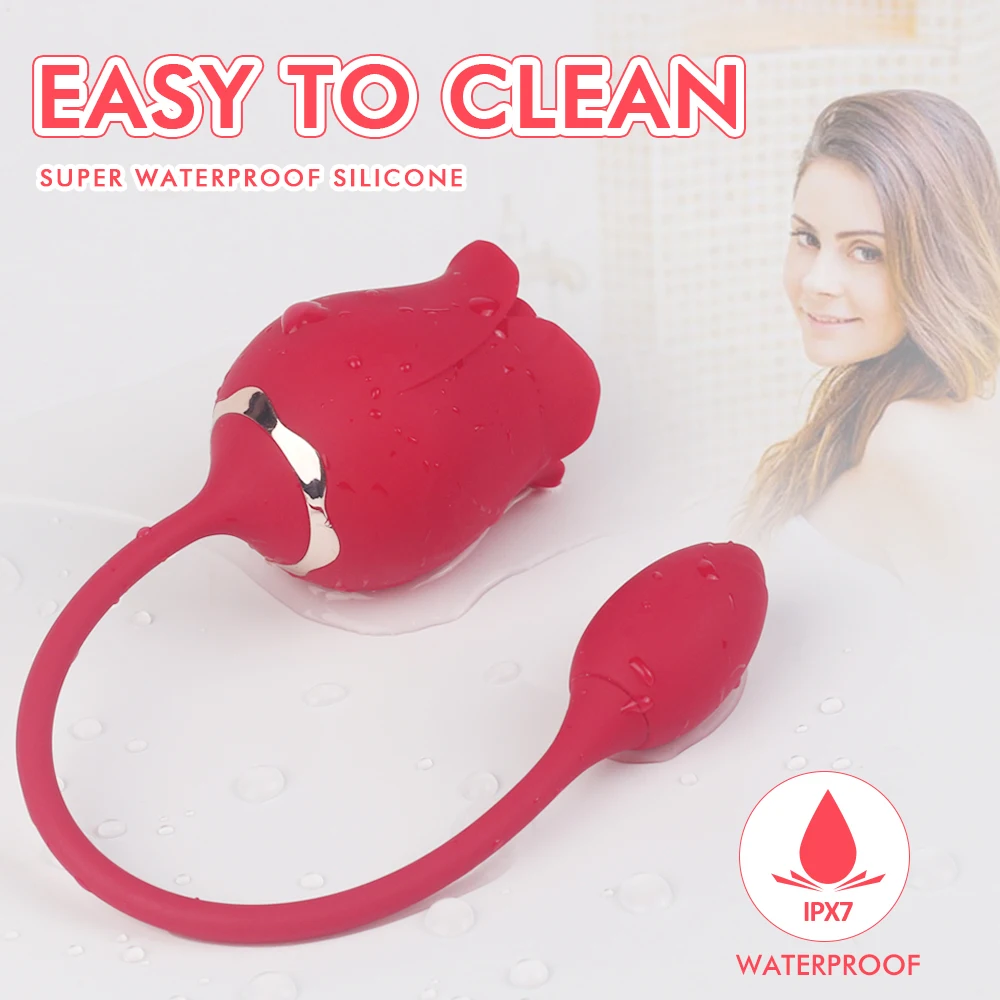 Succhiare il vibratore del clitoride della rosa per le donne Stimolatore del clitoride del ventosa del capezzolo Amore vibrante E_voghion.com